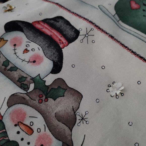 Christmas Vest with Snowmen, Festive Handmade, M/L - Picture 4 of 4